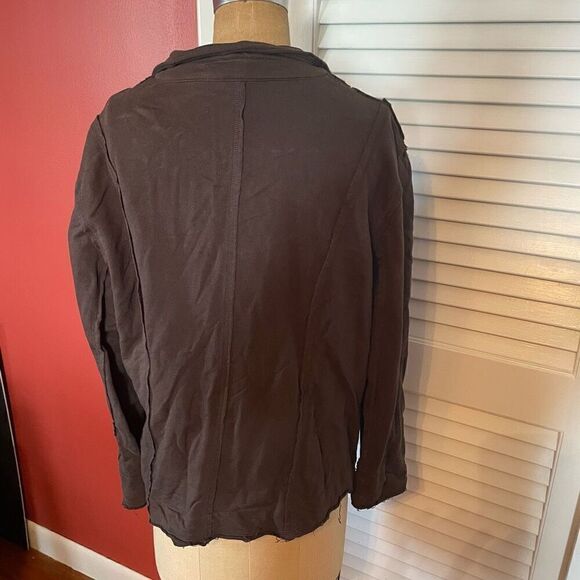 CHICO’S SPA | brown lightweight tattered hem jacket size 2 or M - Picture 5 of 6